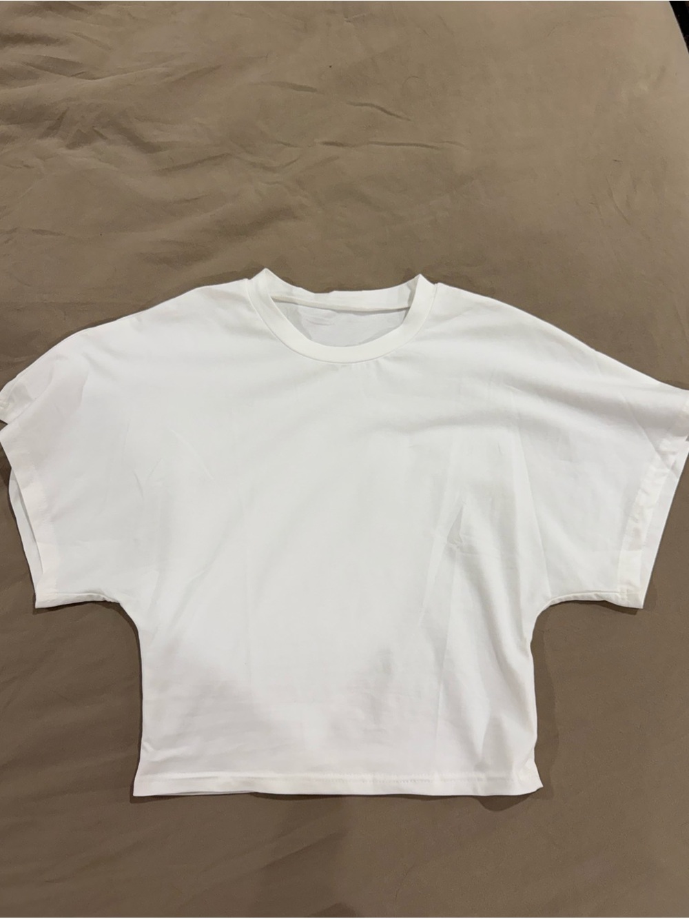Drop Shoulder Fitted Waist Basic White Tee